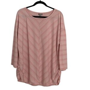 Talbots pink and white striped top